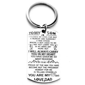 To my Son Love Dad Keychain